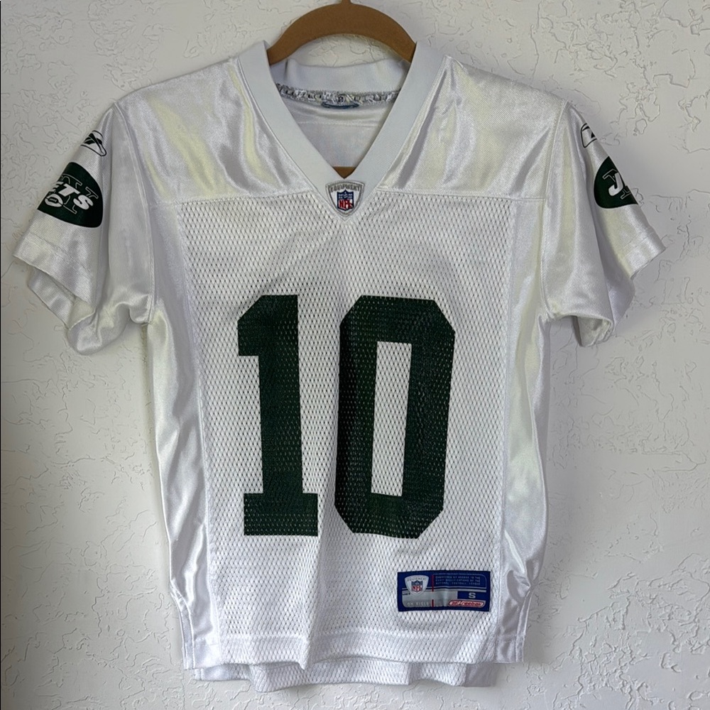 NBA Reebok New York Jets #10 Chad Pennington White and Green Kids Jersey
